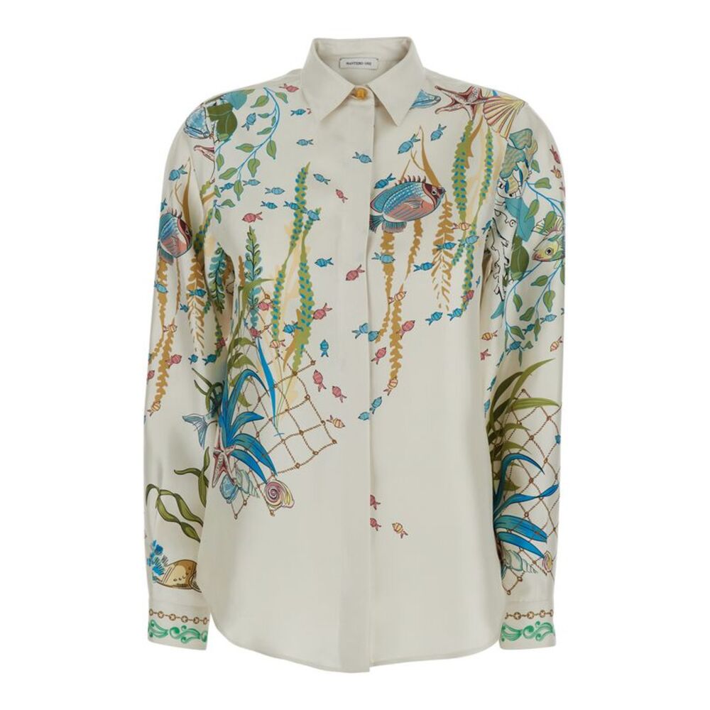 Mantero 1902 Women Lea Shirt Multicolor Silk Shirt For Women